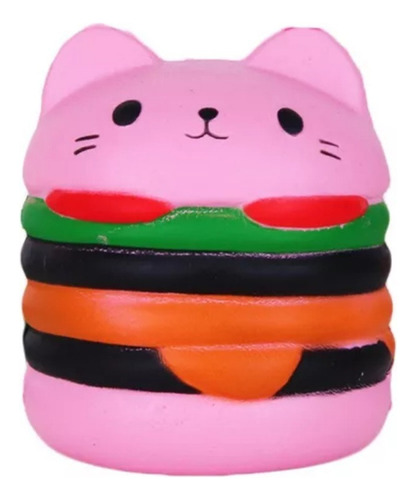 Ssd Hamburguesa Con Cara De Gato Gigante, Blando, Pan