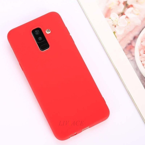 Funda de TPU compatible con Samsung Galaxy J8/A6 Plus, color rojo