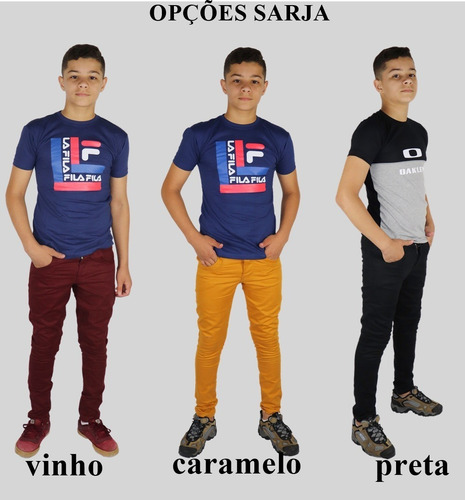 Kit 2 Calça Jeans Masculina Infantil Meninos 2 Ao 16 Ano