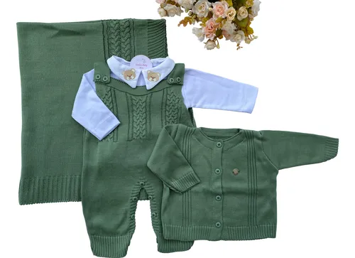 Saida Maternidade Menino Bebe Recem Nascido Completa Trico