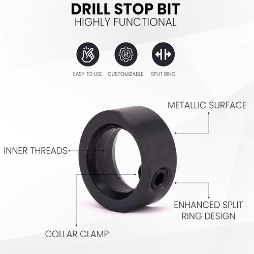 Collar De Broca De Acero Con Tope De Profundidad, 8 Piezas,