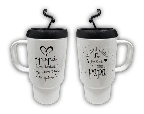 Jarro Térmico Con Tapa Personalizado - Frases