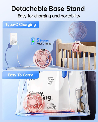 Trípode Ventilador De Mano Portátil Usb 360° Con Lcd 4000mah