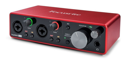 Imagen 3 de 3 de Interfaz de audio Focusrite Scarlett 2i2 220V roja 3.ª gen