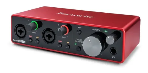 Interfaz de audio Focusrite Scarlett 2i2 roja 3.ª gen | MercadoLibre