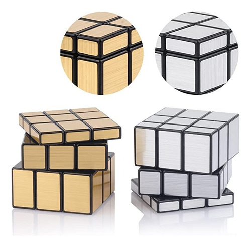 Cubo Mirror 3x3x3 Marca Moyu Meilong Dorado Y Plateado