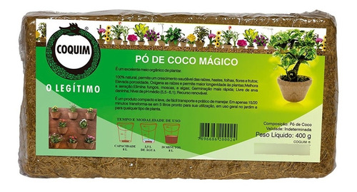 3 Pó Coco Magico Rende 24l Jardim Vaso Planta Flor Orquídea