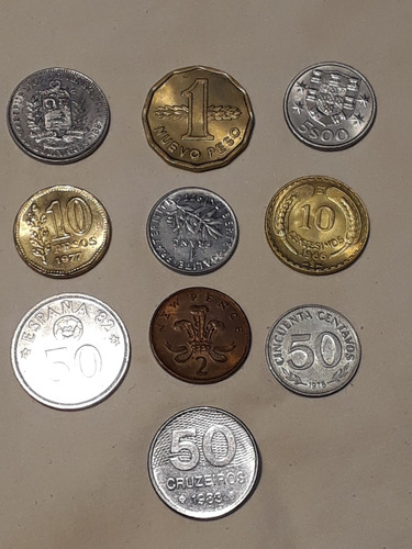 Monedas Mundiales Internacionales X 10 Distintos Paises Lo5