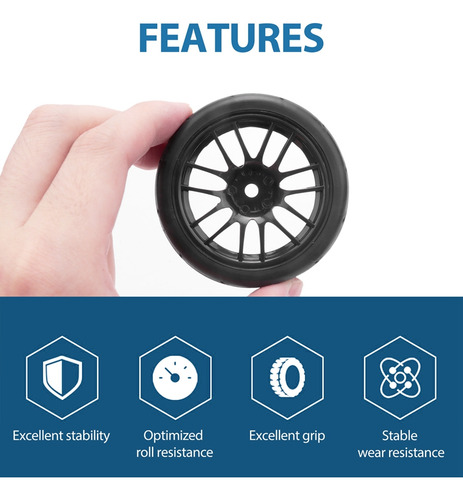 Neumáticos De Goma 1/10 Para Coches De Carreras Rc En Llanta