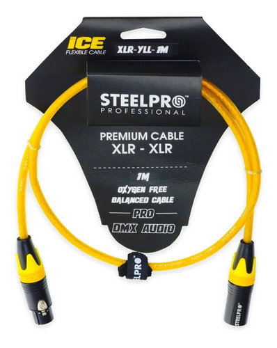 Imagen 1 de 5 de Cable Xlr 1m Balanceado Profesional Macho - Hembra Steelpro
