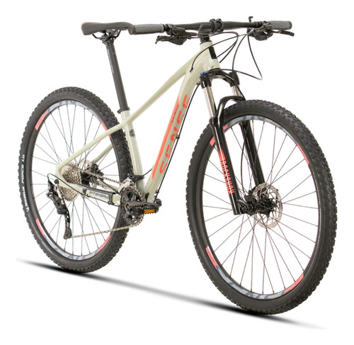 Bicicleta Aro 29 Mtb Feminino 20v Hidráulico Intensa Evo 23 Cor Cinza/salmão Tamanho Do Quadro M - 17