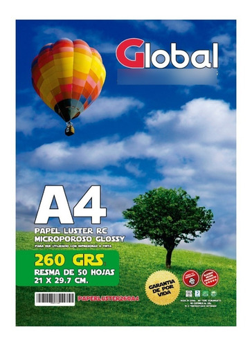 Papel Rc Premium Glossy A4 50 Hojas Microporoso 260gr