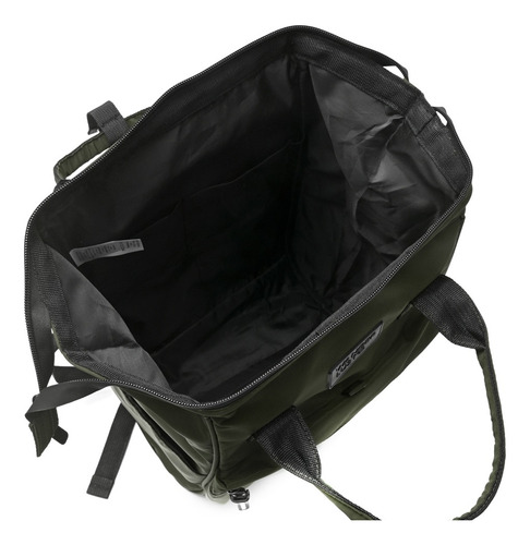 Mochila Boca De Pez Urbana Wanderlust Antirrobo Reforzada Color Verde Militar Diseño De La Tela Liso