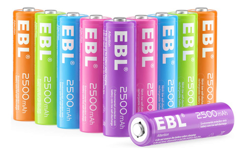 Ebl Baterias Recargables Aa De 2500 Mah (paquete De 10 - 5 C
