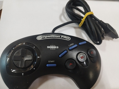 Controle Turbo Competition Pro Mega Drive Genesis Honey Bee Preto