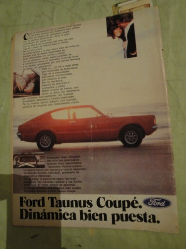 Publicidad Ford Taunus Coupe Año 1975