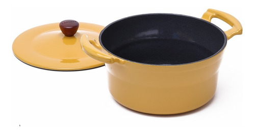 Olla Cacerola Premium Hierro Fund. Esmaltado Lafont 3.3 Lts Color Amarillo