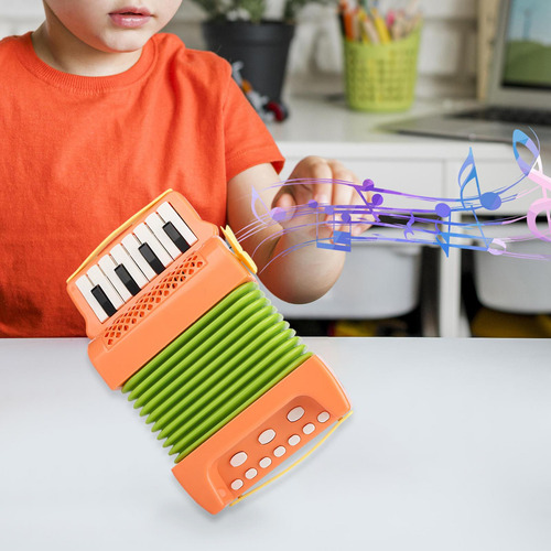 Acordeón De Piano De 10 Teclas Y 8 Bajos, Música Naranja