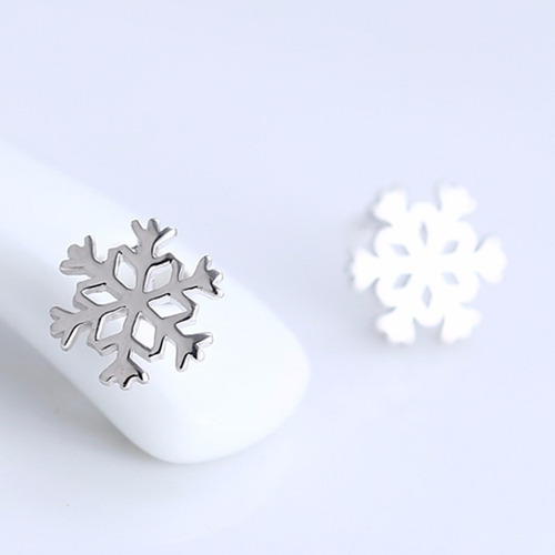 Imagen 2 de 7 de Aretes Frozen Nieve Escarcha Copo Cristal D Hielo Ramifi Aym