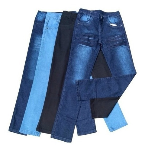 Kit 10 Calça Jeans Masculina Slim Elastano Lycra Atacado