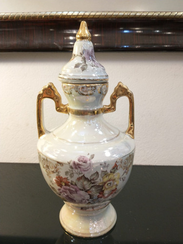 Antiguo Botellón Ánfora De Porcelana