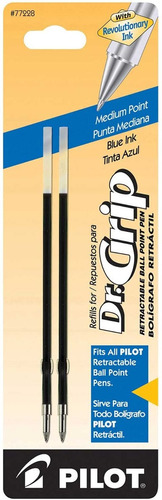 Pilot Dr. Grip Ballpoint Ink Refill, 2-pack For Retractable