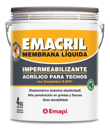 Emacril Membrana Liquida Emapi X 4 Kg