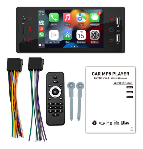 Reproductor Mp5 Estéreo Para Coche Con Subwoofer Usb Bt Aux