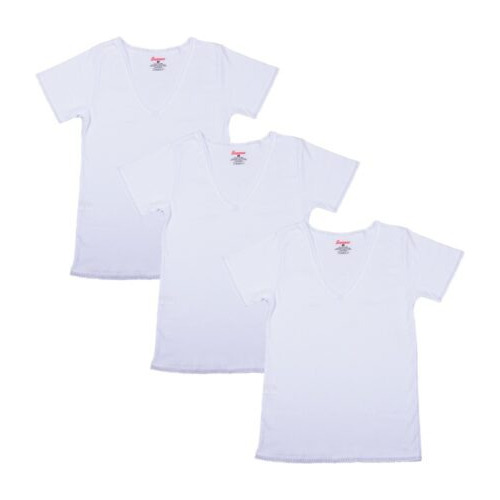 Camiseta Mujer Encaje Manga Corta Blanca Combo X3