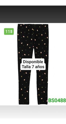 Leggins Talla 7 Años Bs0488