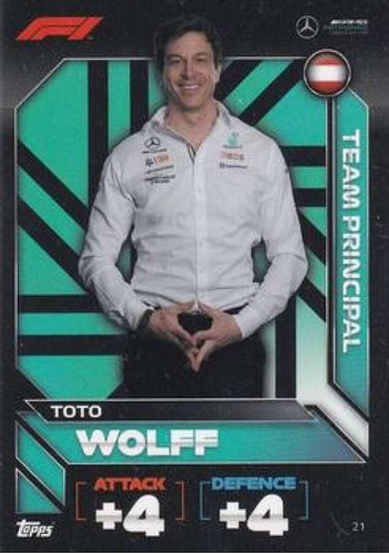 2022 Topps Fórmula 1 Turbo Attax 21 Toto Wolff (mercedes-amg