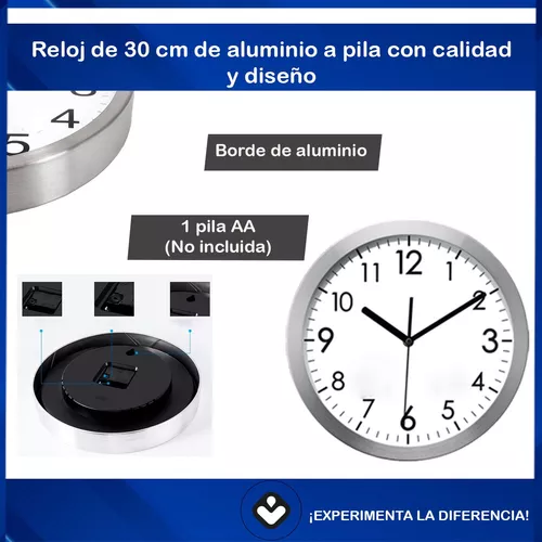 Reloj Cocina Aluminio 30 cm