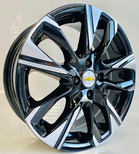 01 Roda Chevrolet Onix Turbo Aro 16 4x100 (1 Unid) + Bico Cor Preto Com Diamantado