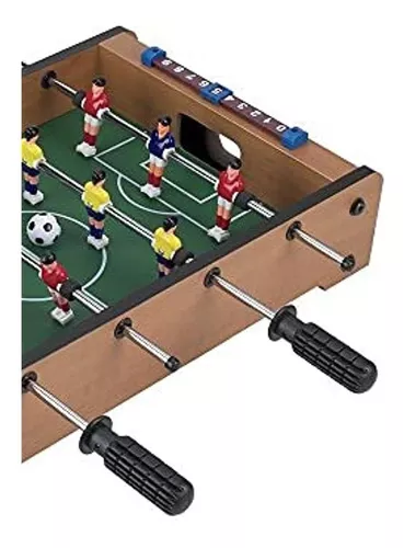 Hey! Play! Mesa de futbolín de mesa, mini juego de futbolín/fútbol portátil  con dos pelotas y marcador para adultos y niños