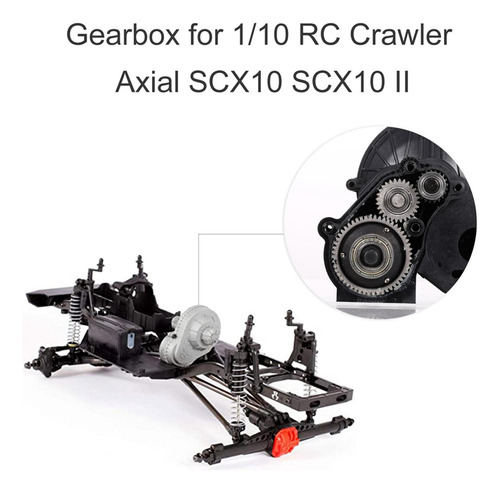 Caja De Engranajes Rc A Prueba De Polvo Para Scx10 Negro