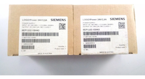 Fuente Siemens 6ep1332-1sh43 Logo! Potencia 24 V / 2,5 A