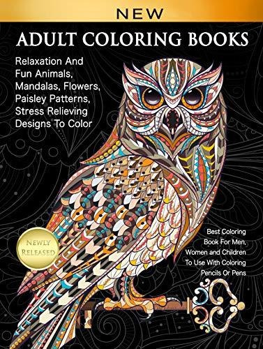 Book : Adult Coloring Books Relaxation And Fun Animals,...