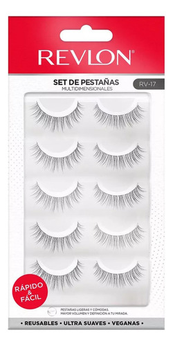 Set x5 pares de Pestañas Modelo 1 color negro Revlon