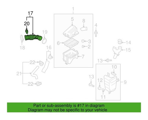 Imagen 5 de 7 de Manguera Filtro Aire Gm Chevrolet Aveo 09 Al 18 1.6l Sensor