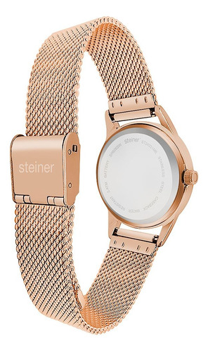 Reloj De Mujer Giratorio Steiner Manecillas Delgadas 32 Mm Correa Oro rosa Bisel Oro rosa Fondo Oro rosa
