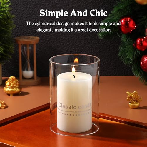Jarrones Cilíndricos De Cristal Para Velas 2 Unids
