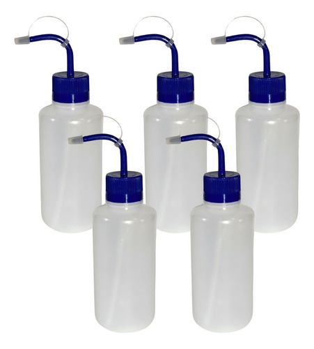 5 Pisseta Sem Graduação 500ml Bico Curvo