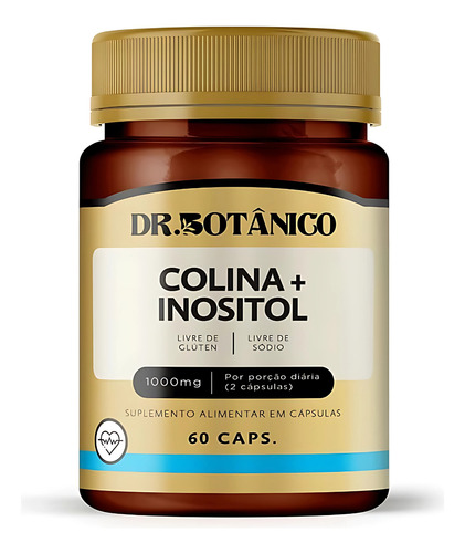 Kit 2 Un - Colina + Inositol 1000mg 60 Capsulas Dr Botanico