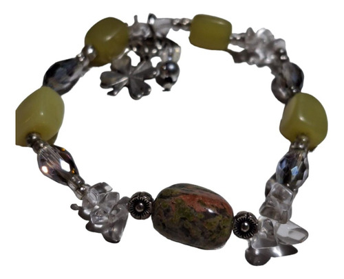 Pulsera De Unakita Y Serpentinita, Piedras Naturales