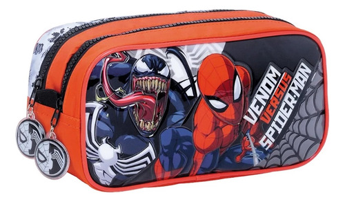 Cartuchera Portalápiz Escolar Spiderman 2 Cierres Color Rojo Spiderman-venon
