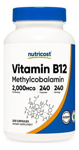 Vitamina B12, 0.00007 Oz, 240 Cápsulas, Nutricost