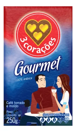 Café Torrado E Moído 3 Corações Gourmet Pacote 250g