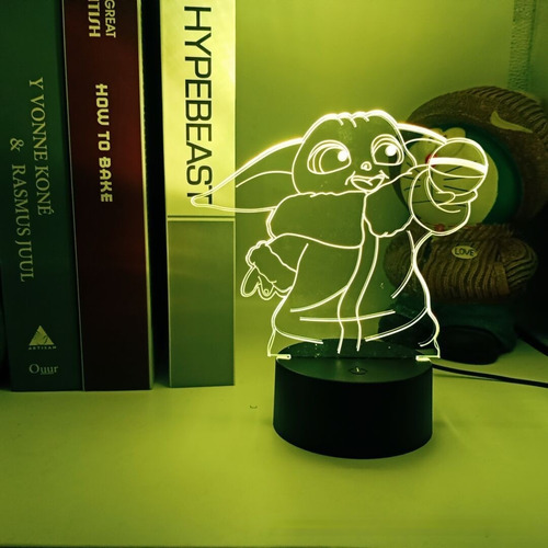 Bebé Yoda Lámpara Led Ilusión 3d Decoración Luz De Noche