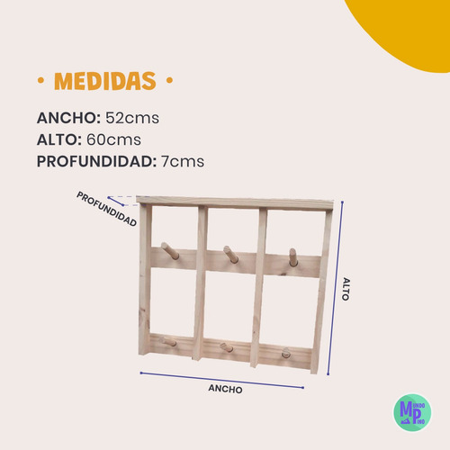 Imagen 2 de 6 de Perchero De Pared Con Estante Diseño Nordico Mundopino