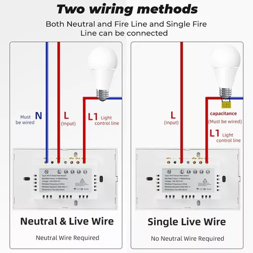 1 Interruptor Inteligente 3 Switch sin Neutro